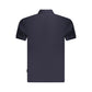 Blue Cotton Men Polo Shirt