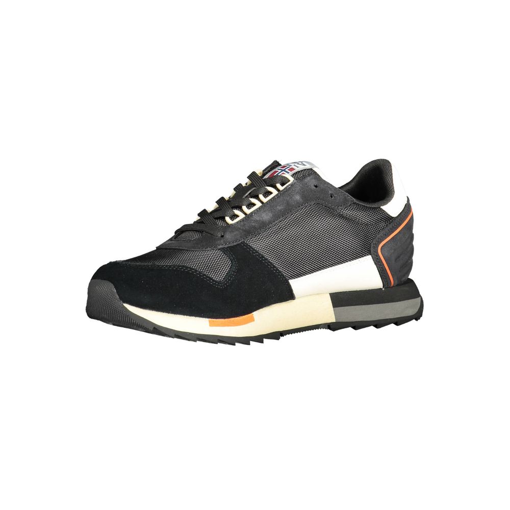 Schwarze Leder Herren Sneaker