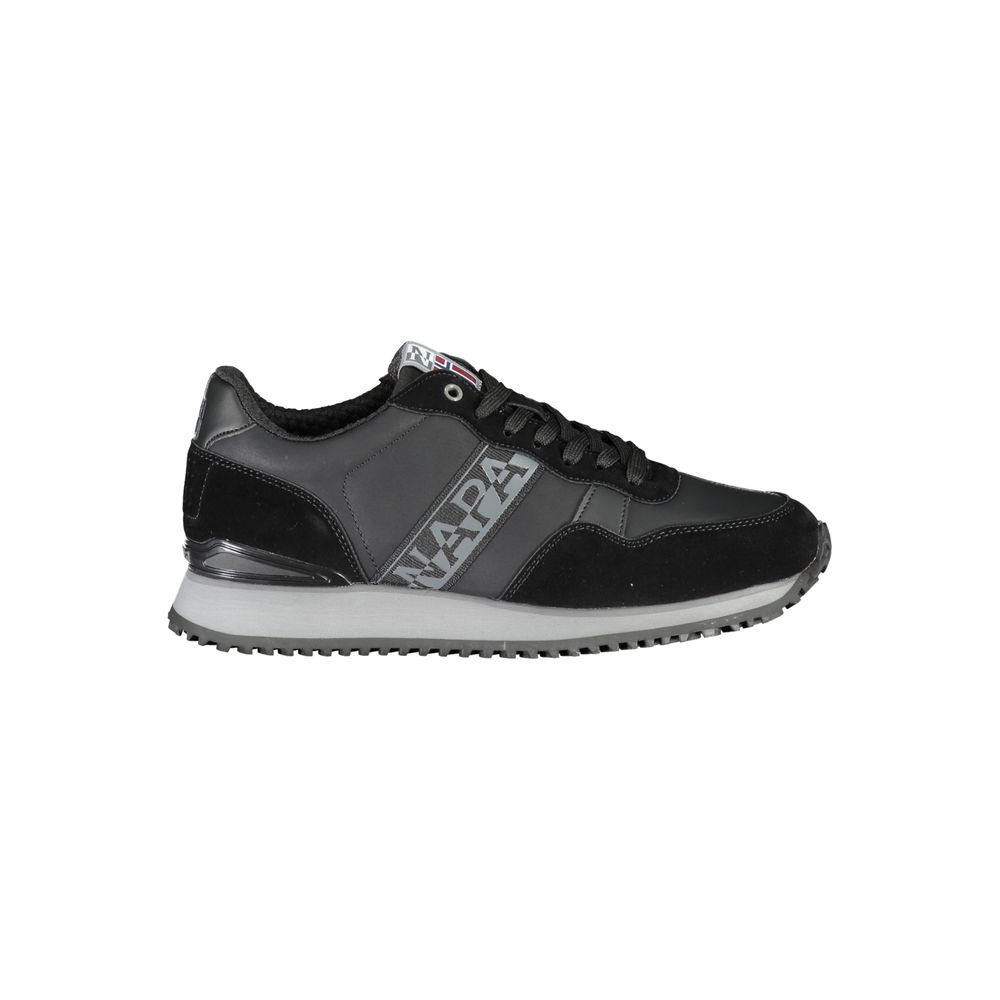 Elegante schwarze Sneakers mit kontrastierender Spitze