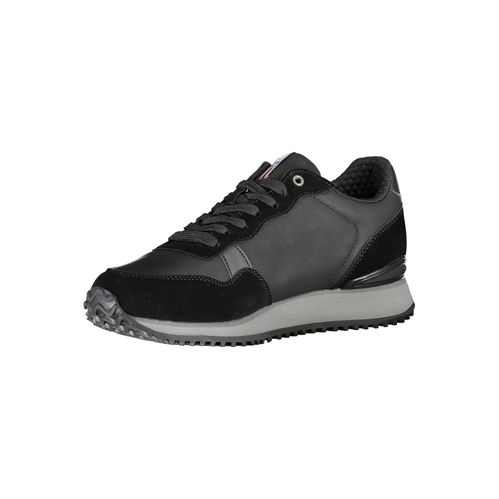 Elegante schwarze Sneakers mit kontrastierender Spitze