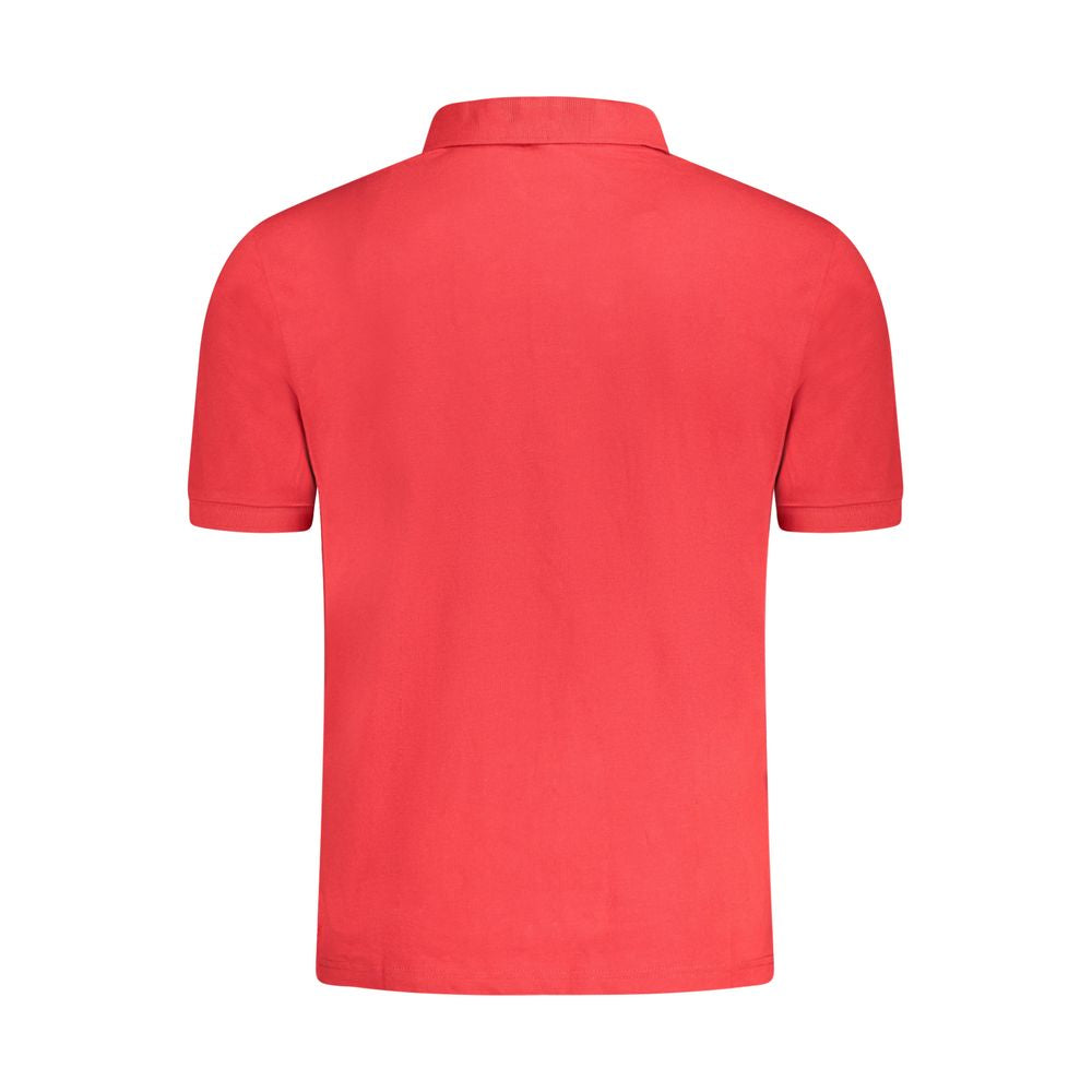 Red Cotton Men Polo Shirt