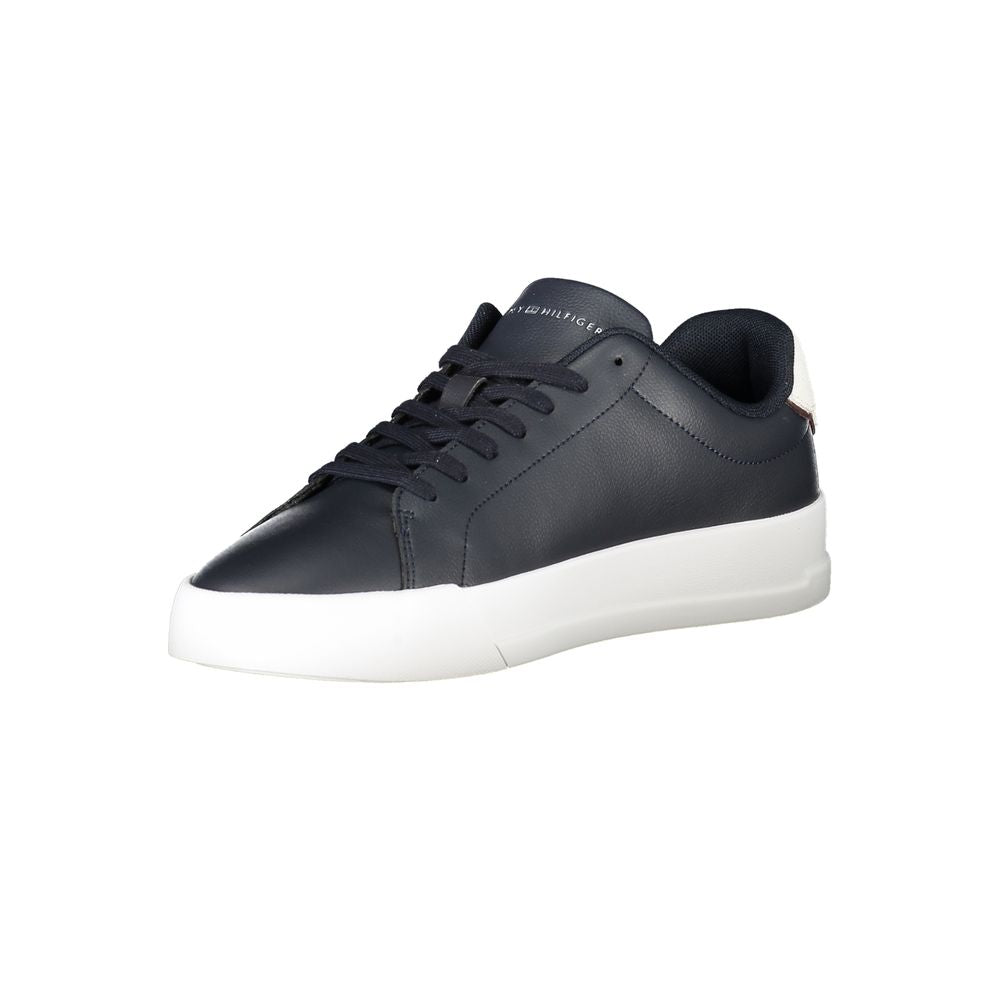 Sneaker da uomo in pelle blu