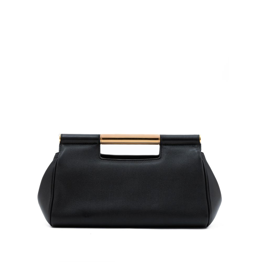Schwarze Lederhandtasche
