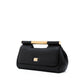 Schwarze Lederhandtasche