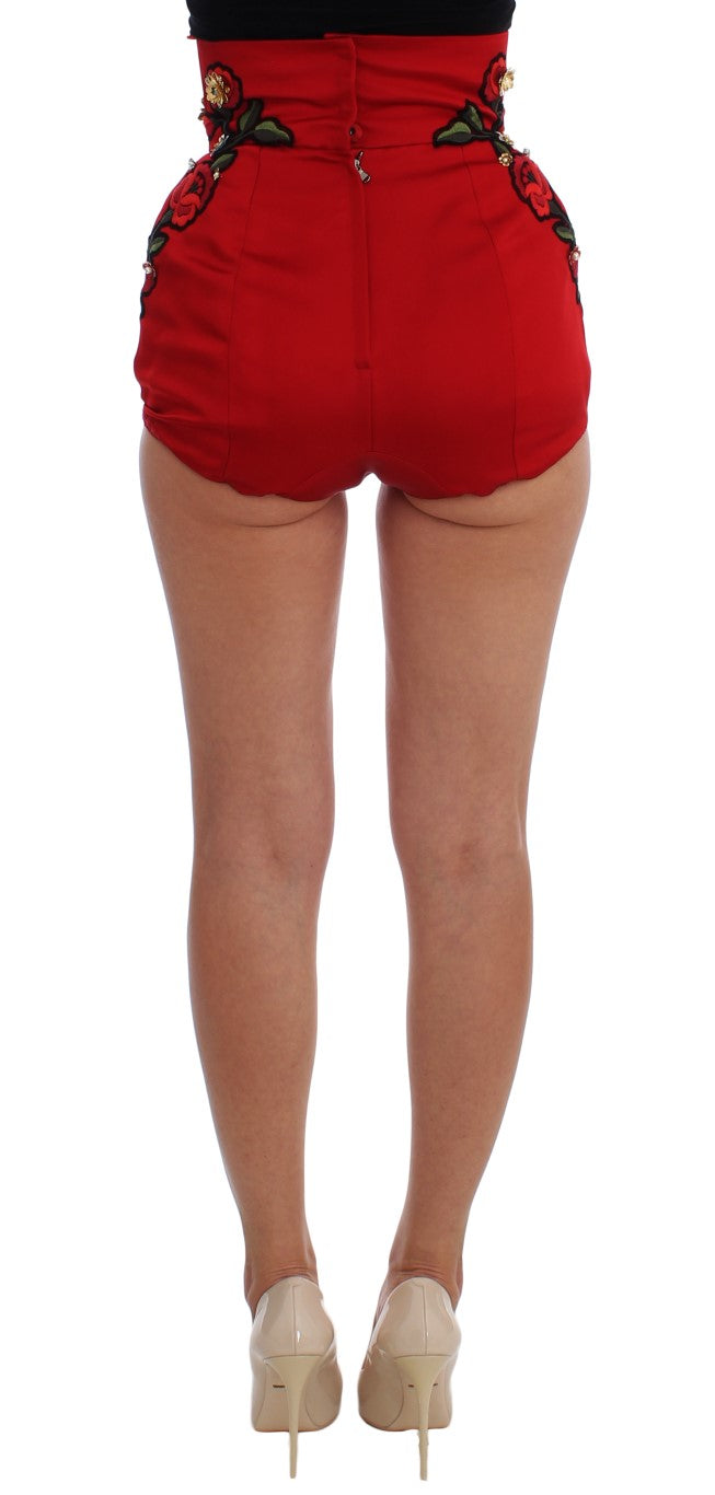 Mini-Shorts mit bestickter Enchanted Sicilian Rose