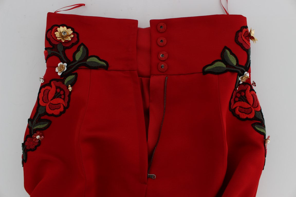 Mini-Shorts mit bestickter Enchanted Sicilian Rose