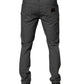 Dolce & Gabbana Gray Cotton Stretch Skinny Denim Jeans