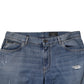 Dolce & Gabbana Blue Tattered Cotton Straight Denim Jeans