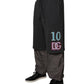 Dark Gray Cotton Layered Straight Sweatpants Pants