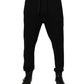 Dolce & Gabbana Black Logo Men Jogger Cotton Sweatpants Pants