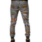 Dolce & Gabbana Multicolor Houndstooth Crown Men Sweatpants Pants