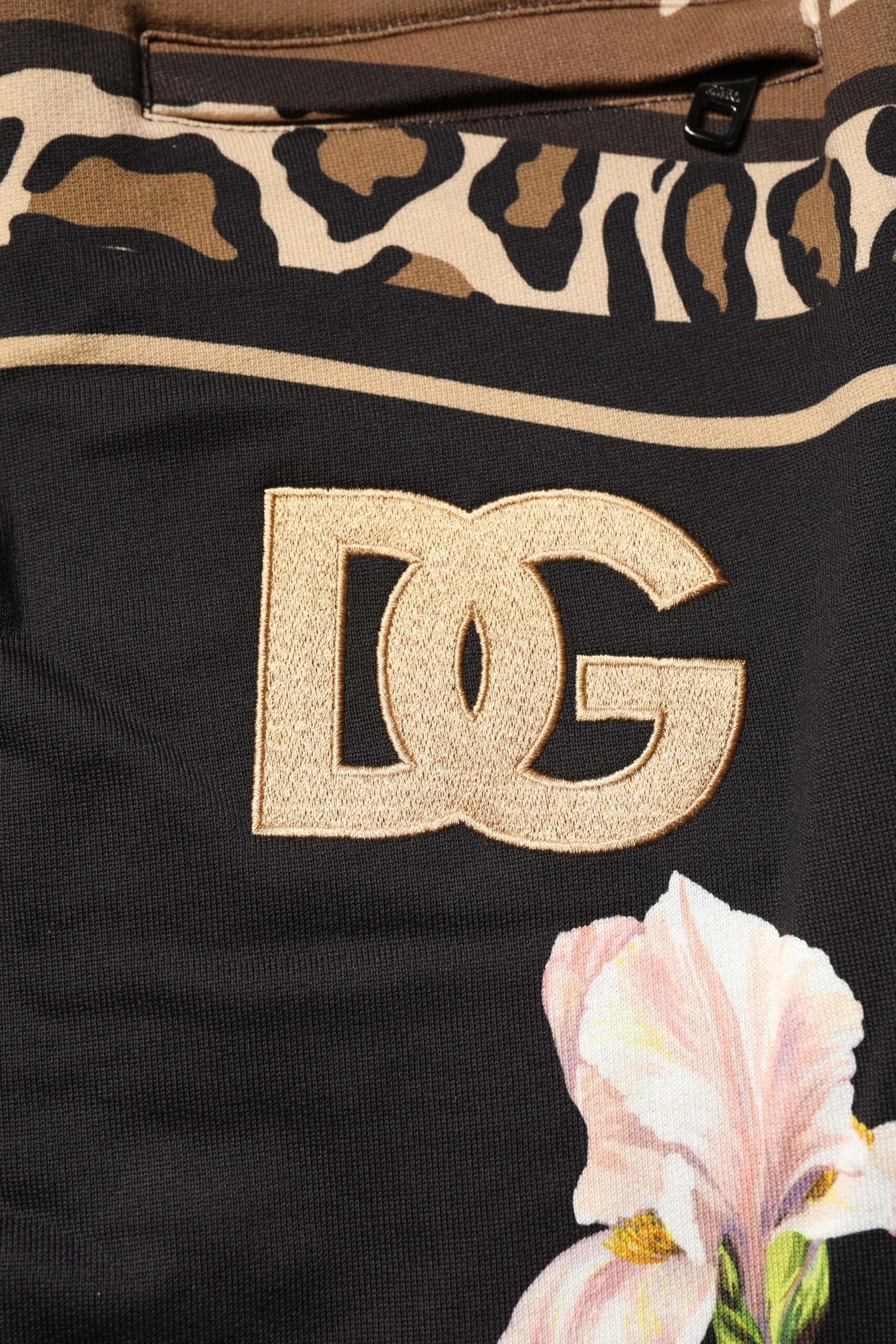 Dolce & Gabbana Black Floral Cotton Jogger Sweatpants Pants