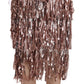 Metallic Sequin Tulle High-Waist Midi Skirt