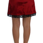 Elegant Red Lace High-Waist Skirt