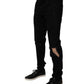 Dolce & Gabbana Black Cotton Tattered Skinny Men Denim Jeans