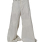 Dolce & Gabbana White Mid Waist Wide Leg Pants