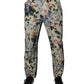 Dolce & Gabbana Beige Blue Floral Cotton Men Denim Jeans