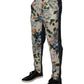 Dolce & Gabbana Beige Blue Floral Cotton Men Denim Jeans