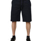 Dolce & Gabbana Dark Blue Cotton Bermuda Sweatshorts Shorts