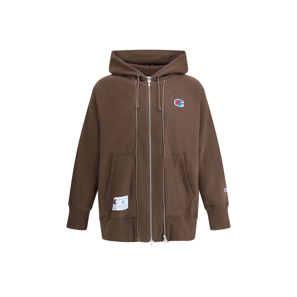 Hoodie with double zipper