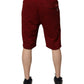 Dolce & Gabbana Maroon Rip Style Bermuda Sweatshorts Shorts