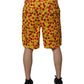 Dolce & Gabbana Yellow Cherry Print Cotton Men Bermuda Shorts
