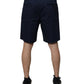 Dolce & Gabbana Dark Blue Cotton Mid Waist Men Bermuda Shorts