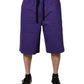 Dolce & Gabbana Purple Cotton Men Bermuda Sweatshorts Shorts