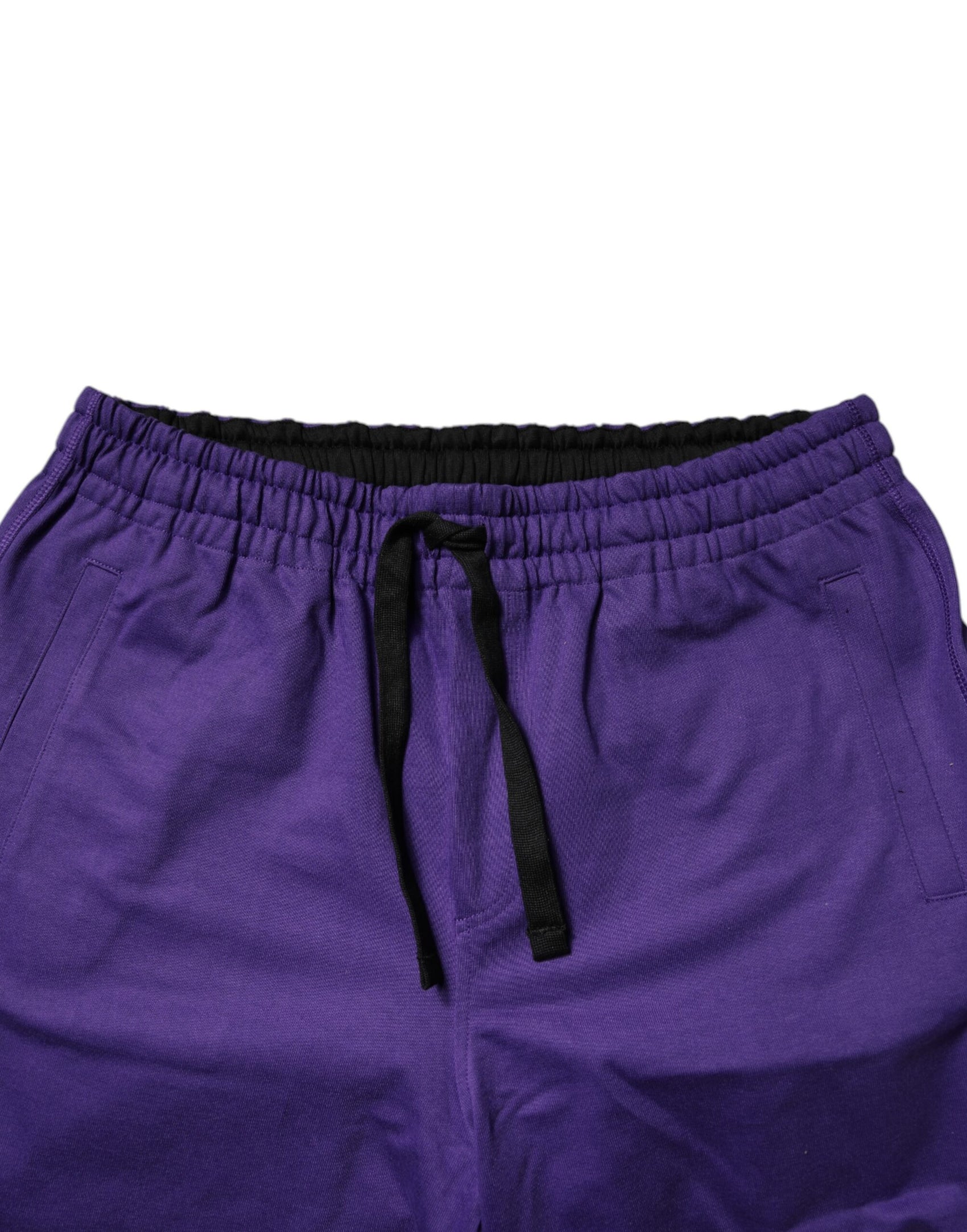 Dolce & Gabbana Purple Cotton Men Bermuda Sweatshorts Shorts
