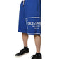 Dolce & Gabbana Blue Logo Cotton Bermuda Sweatshorts Shorts