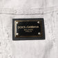 Dolce & Gabbana Light Gray Tattered Men Denim Bermuda Shorts