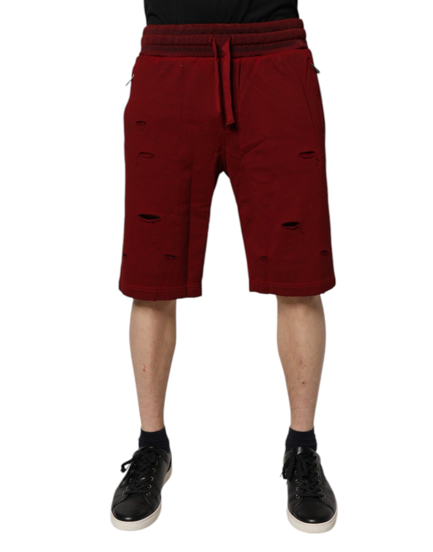 Dolce & Gabbana Bordeaux Cotton Bermuda Men Sweatshorts Shorts