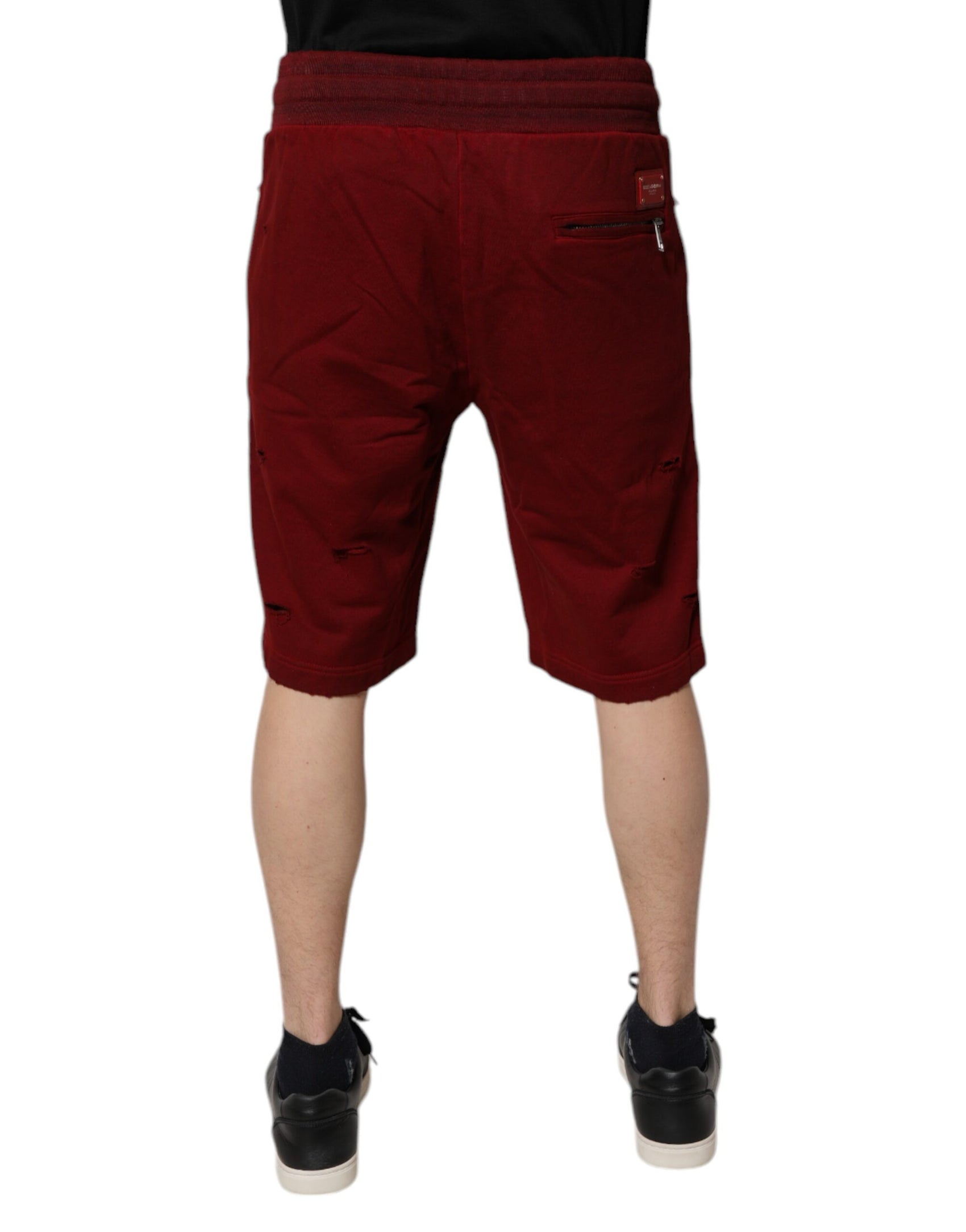 Dolce & Gabbana Bordeaux Cotton Bermuda Men Sweatshorts Shorts