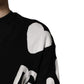 Dolce & Gabbana Black Hearts Silk Crew Neck Pullover Sweater