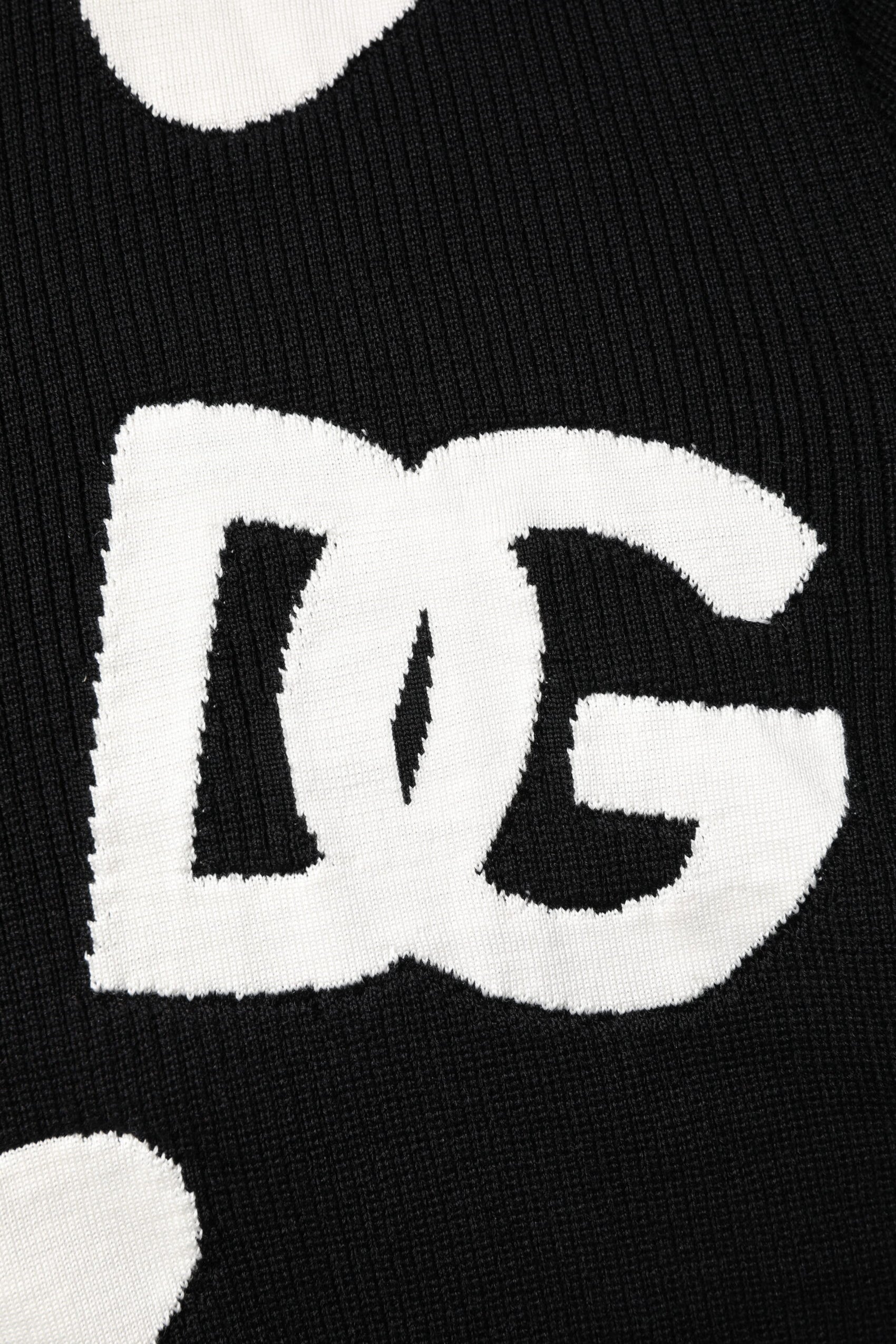 Dolce & Gabbana Black Hearts Silk Crew Neck Pullover Sweater