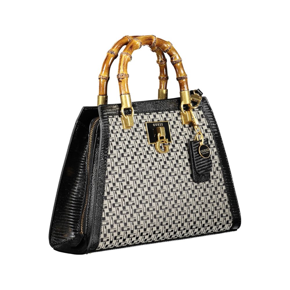 Borsa a mano in cotone nero