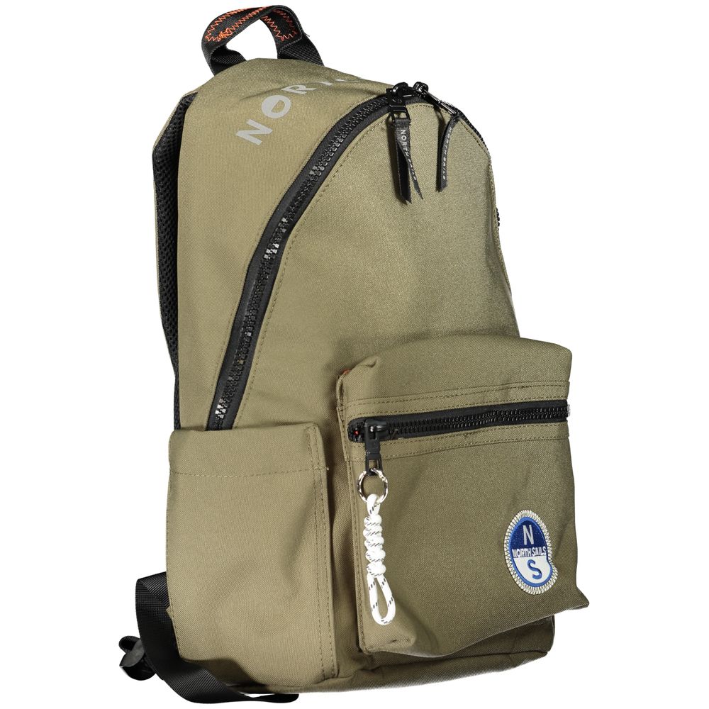 Green Polyester Men Backpack