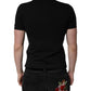 Dolce & Gabbana Black Cotton DG Logo Collared Polo T-shirt