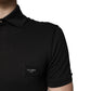 Dolce & Gabbana Dark Gray Logo Plaque Cotton Men Polo Shirt T-shirt