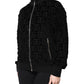 Dolce & Gabbana Black Logo Monogram Full Zip Bomber Jacket