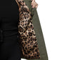 Dolce & Gabbana Military Green Queen Embellished Coat Jacket