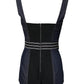 Dolce & Gabbana Blue Cotton Stretch Sleeveless Bodycon Denim Bodysuit