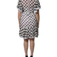 Dolce & Gabbana White Polka Dotted Silk Blend A-line Dress
