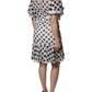 Dolce & Gabbana White Polka Dotted Silk Blend A-line Dress