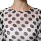 Dolce & Gabbana White Polka Dotted Silk Blend A-line Dress