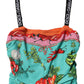 Dolce & Gabbana Multicolor Printed Silk Sleeveless Midi Dress