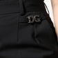 Dolce & Gabbana Black Polyester High Waist Dress Pants