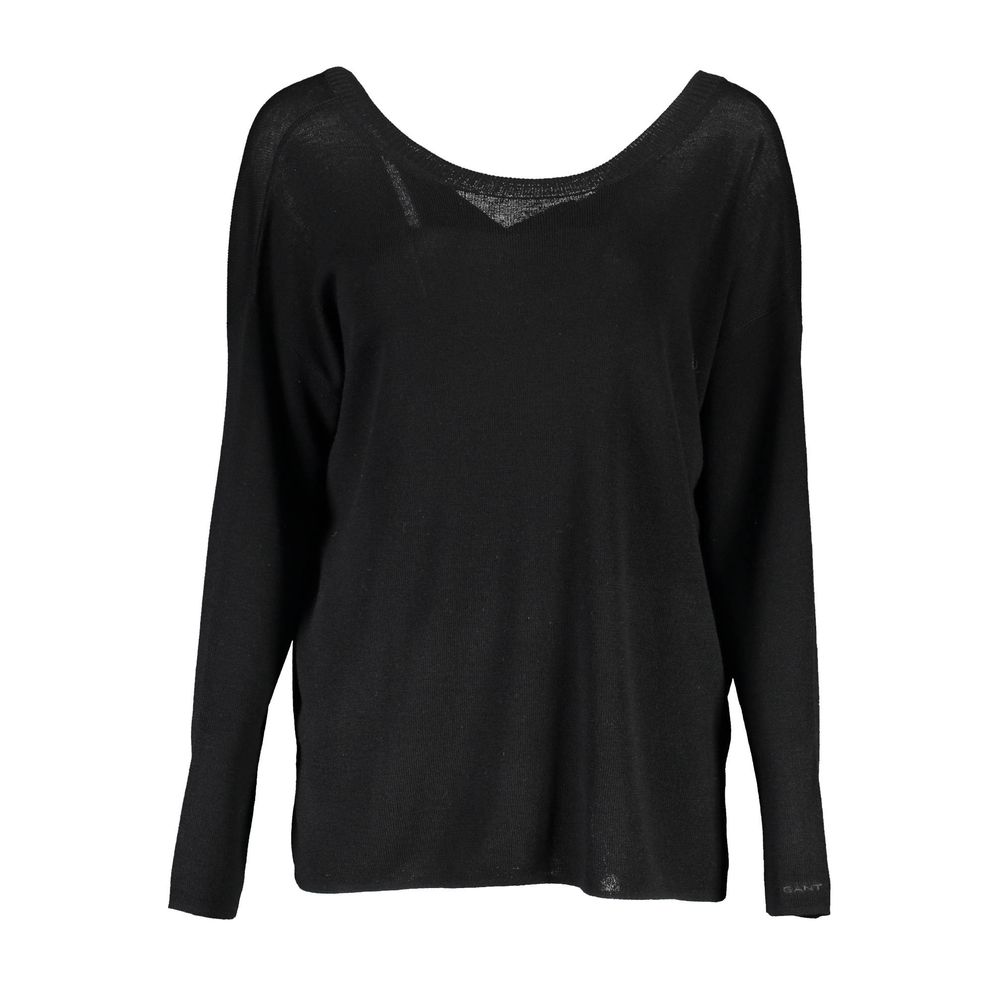 Schwarzer Wollpullover für Damen