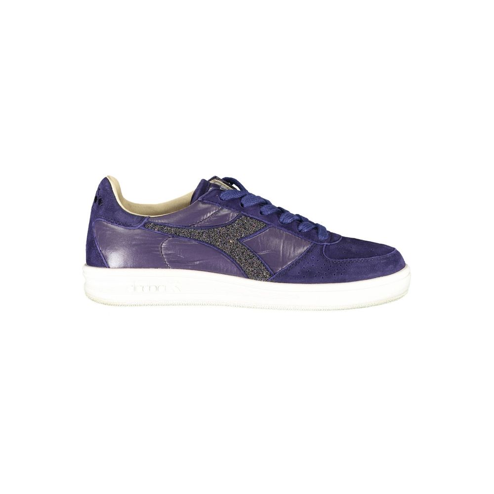 Blaue Leder Damen Sneaker