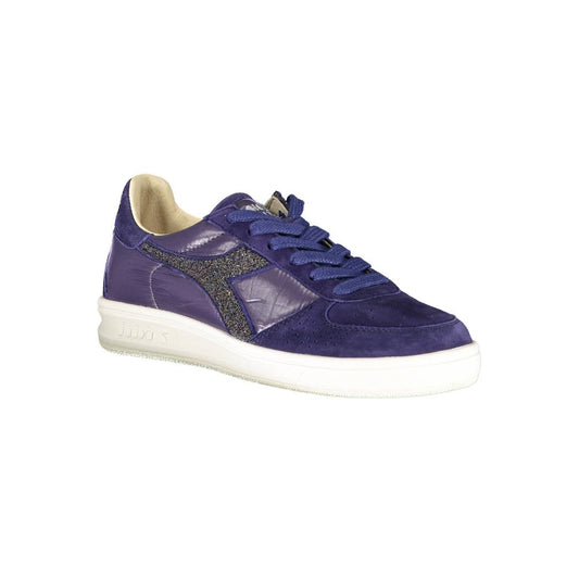 Blaue Leder Damen Sneaker